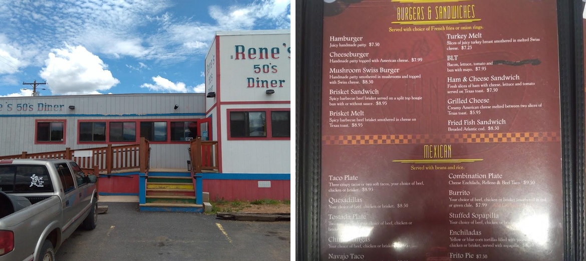 Rene's 50's Diner Menu